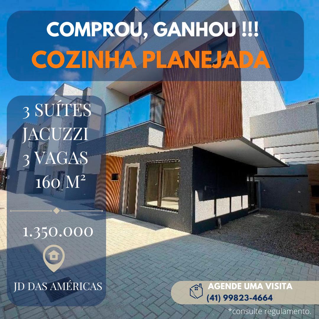 Sobrado à venda com 3 quartos, 208m² - JARDIM DAS AMERICAS,Curitiba